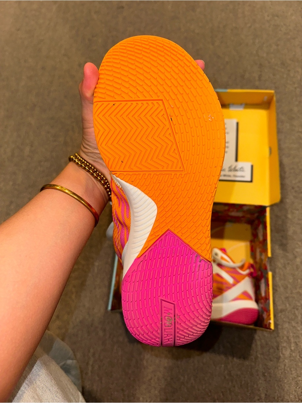 Women's Pink & Orange Athletic Shoes - Picture 7 of 8